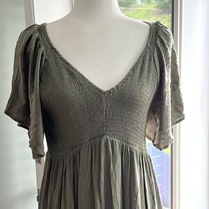 Elegant Olive Green Dress
